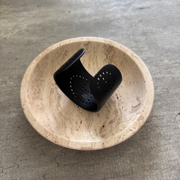 HERMES Evelyne Aluminum Sunset Black Cuff Matte H Logo Bracelet with Box Bag - Picture 9 of 11